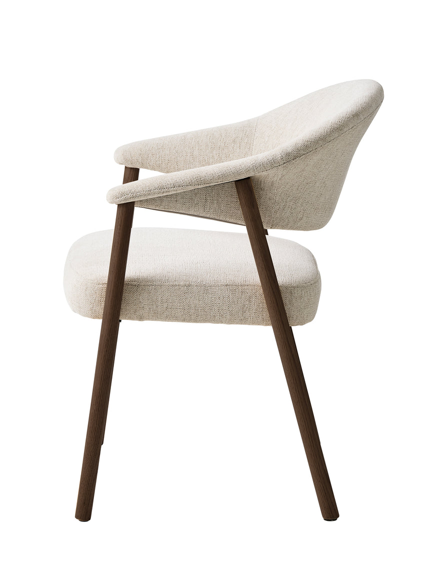 Scaun de dining ELK din stejar afumat, culoare nisipMobCenter