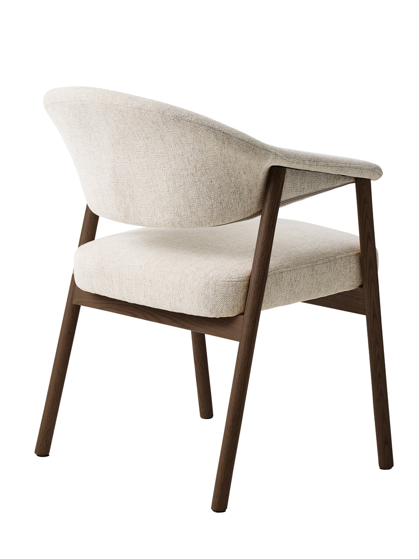 Scaun de dining ELK din stejar afumat, culoare nisipMobCenter