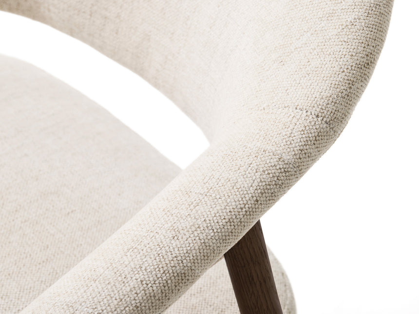 Scaun de dining ELK din stejar afumat, culoare nisipMobCenter