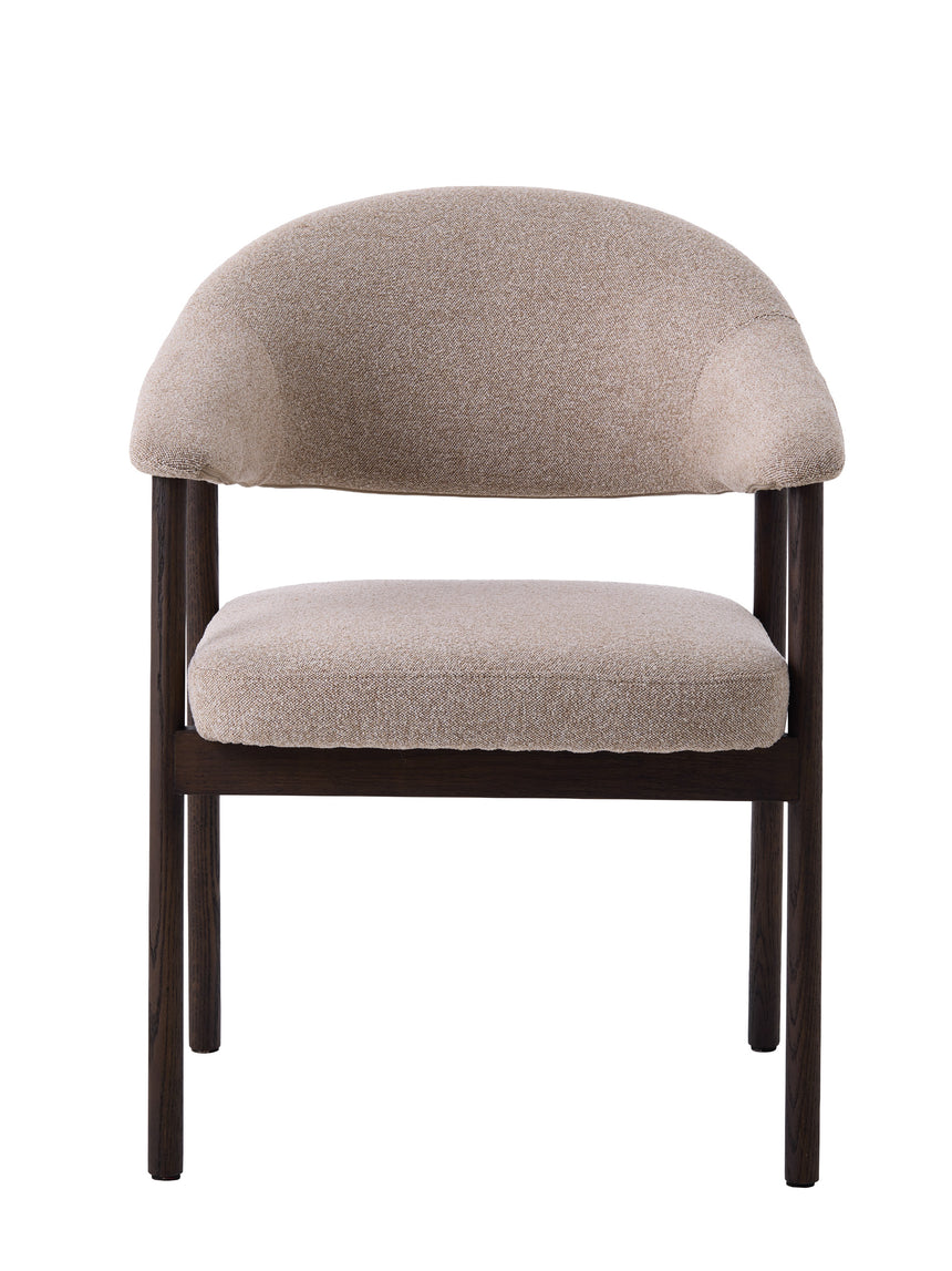 Scaun de dining ELK din stejar, culoare nisip, cu cadru culoare espressoMobCenter