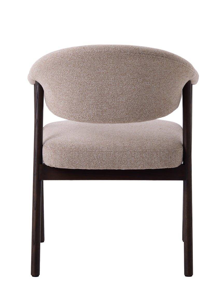 Scaun de dining ELK din stejar, culoare nisip, cu cadru culoare espressoMobCenter