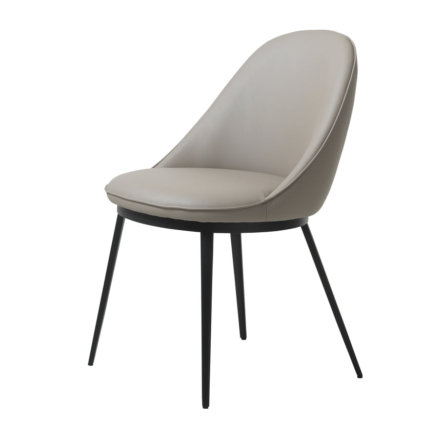 Scaun de dining GAIN, tapițerie din piele ecologică taupeMobCenter