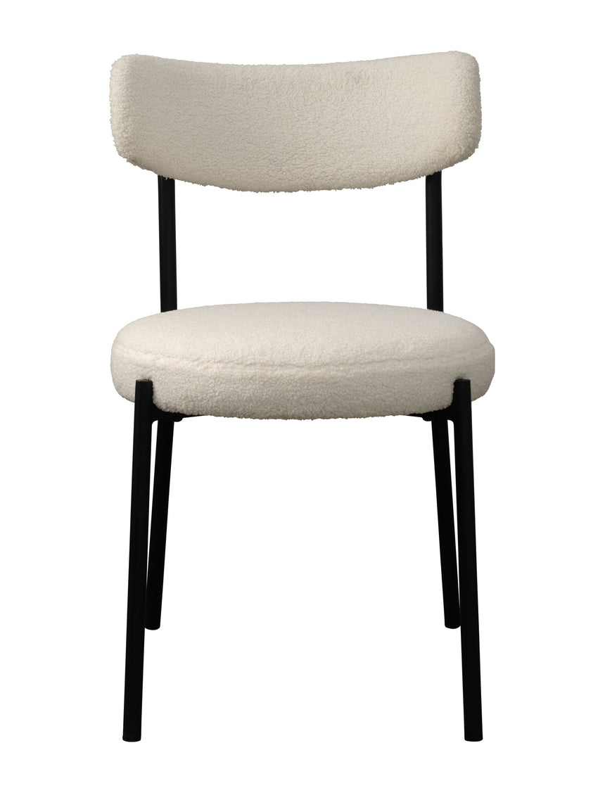 Scaun de dining GIMLI, tapițerie teddy alb untMobCenter