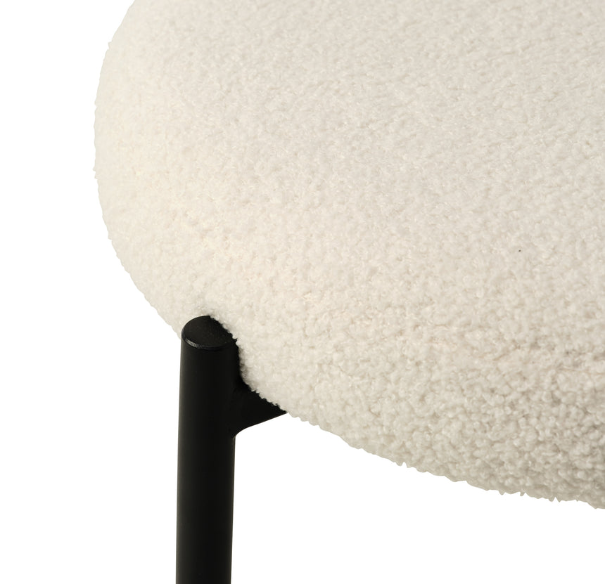 Scaun de dining GIMLI, tapițerie teddy alb untMobCenter