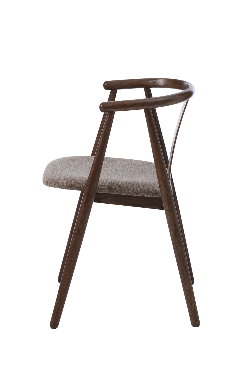 Scaun de dining RELATE, cu cadru din stejar smoked și tapițerie latteMobCenter