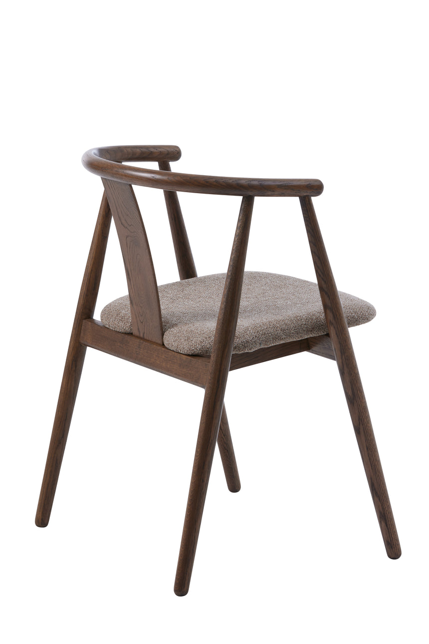 Scaun de dining RELATE, cu cadru din stejar smoked și tapițerie latteMobCenter