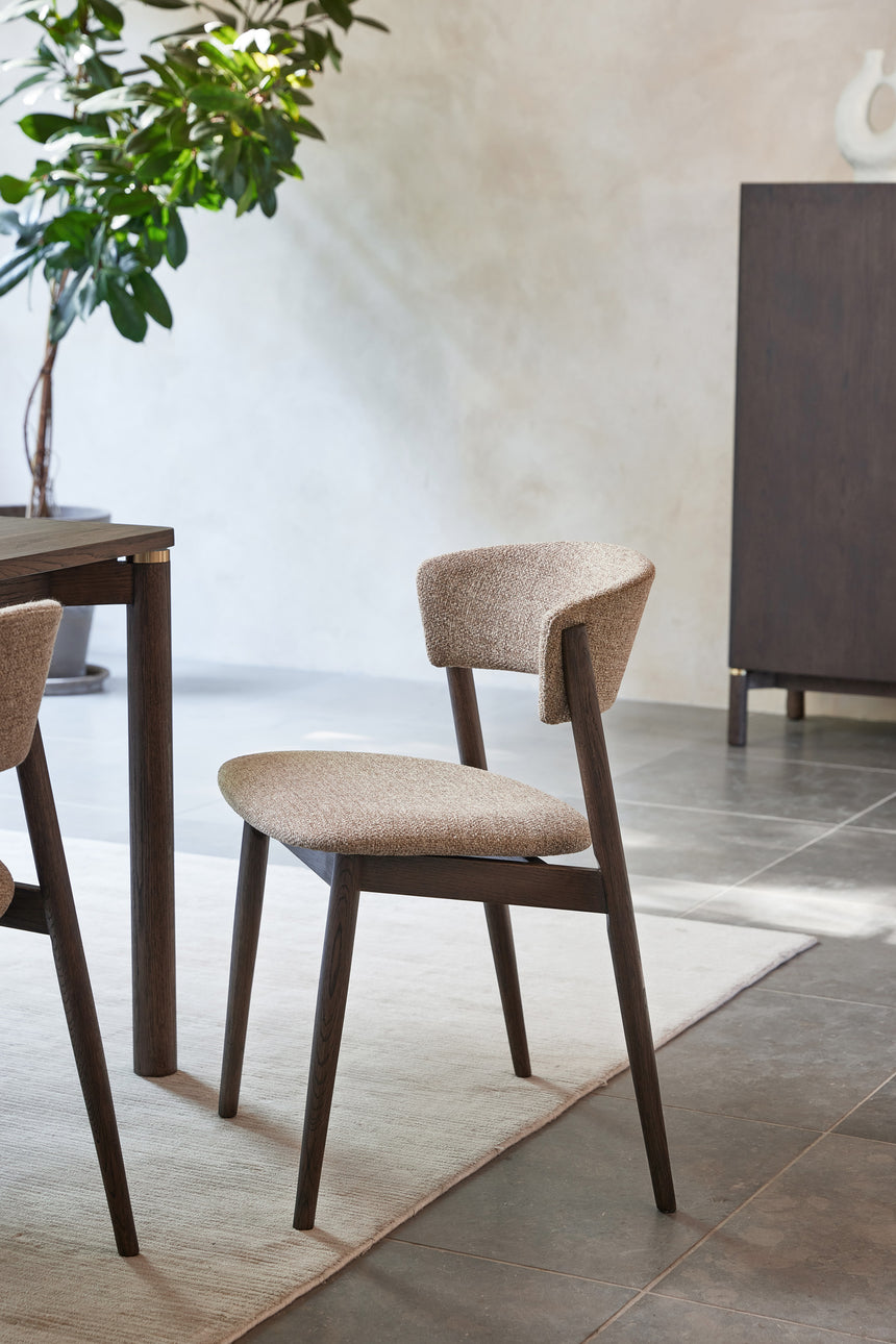 Scaun de dining REVERE, tapițerie latte melangeMobCenter