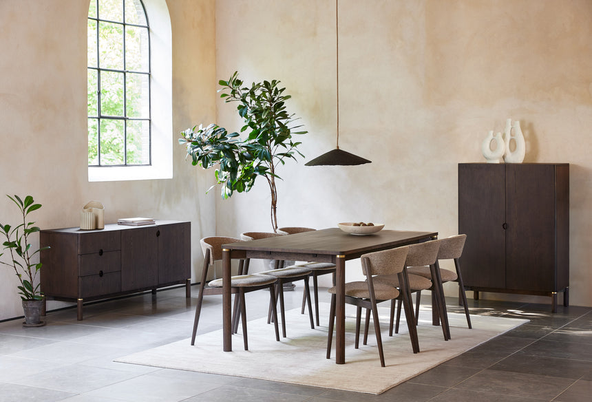 Scaun de dining REVERE, tapițerie latte melangeMobCenter