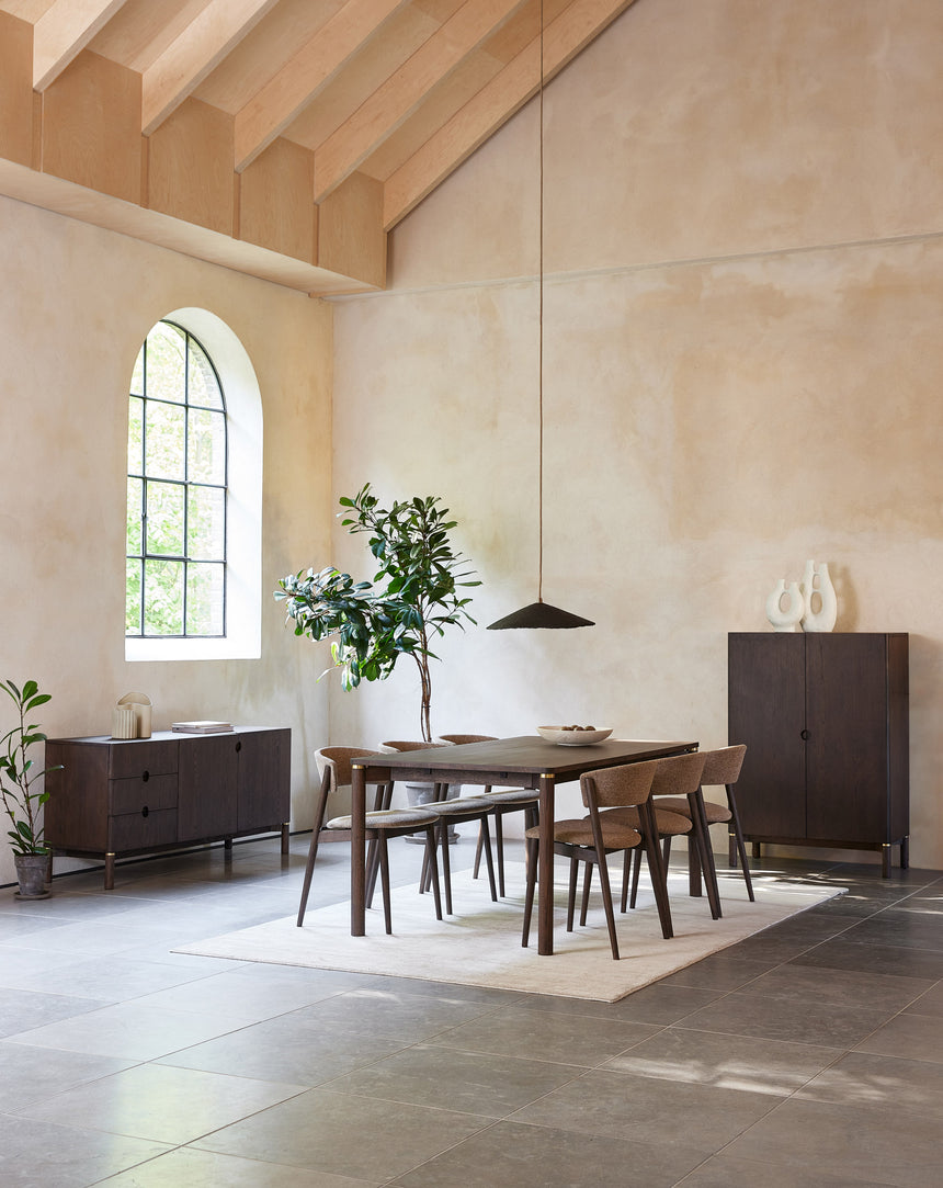 Scaun de dining REVERE, tapițerie latte melangeMobCenter