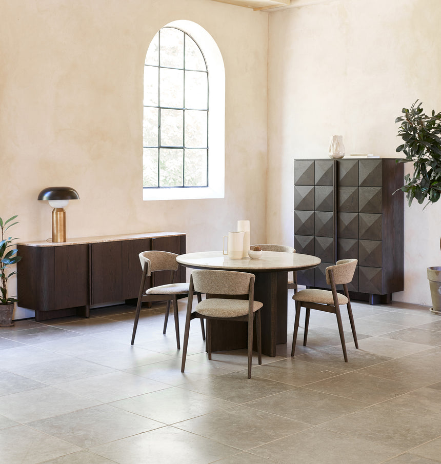 Scaun de dining REVERE, tapițerie latte melangeMobCenter