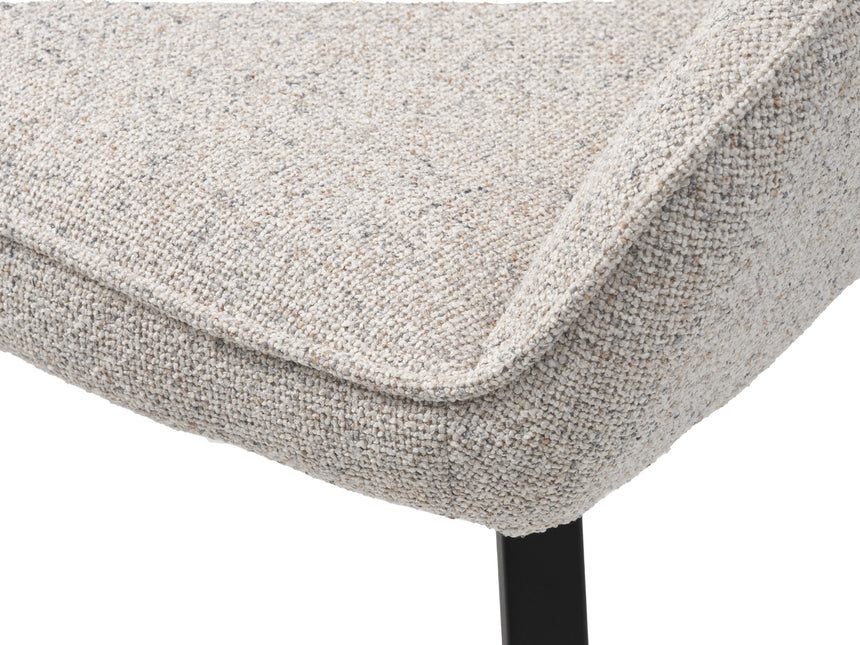 Scaun de dining cu brațe ALMA, tapițerie melange alb untMobCenter