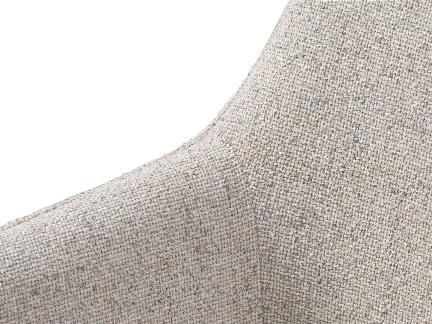 Scaun de dining cu brațe ALMA, tapițerie melange alb untMobCenter