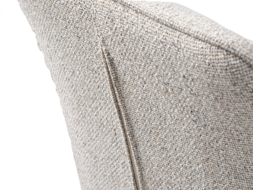 Scaun de dining cu brațe ALMA, tapițerie melange alb untMobCenter