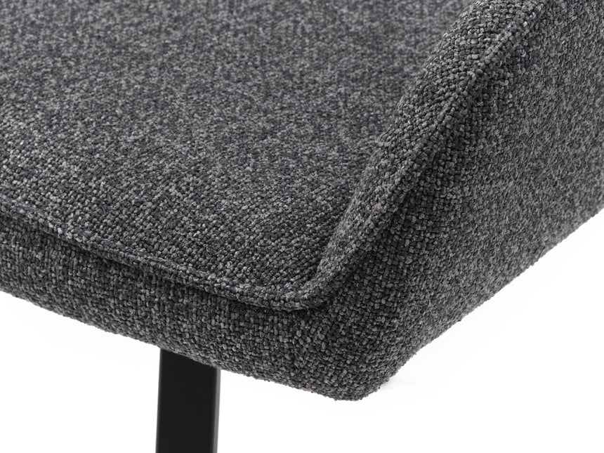 Scaun de dining cu brațe ALMA, tapițerie melange gri închisMobCenter