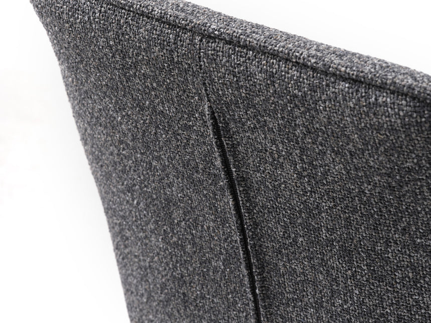 Scaun de dining cu brațe ALMA, tapițerie melange gri închisMobCenter