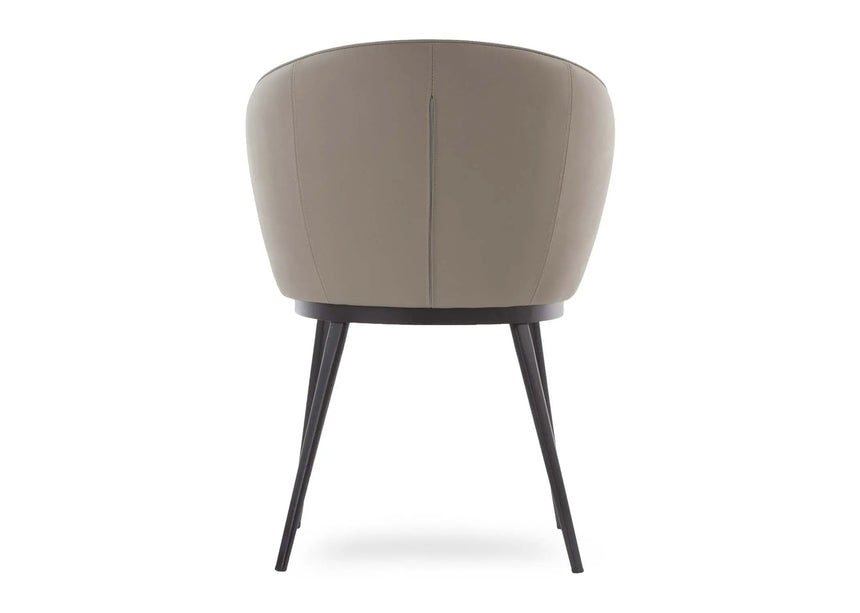 Scaun de dining cu brațe GAIN, tapițerie din piele ecologică taupeMobCenter