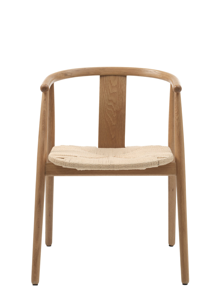 Scaun de dining cu brațe RELATE, cu cadru din stejar naturMobCenter