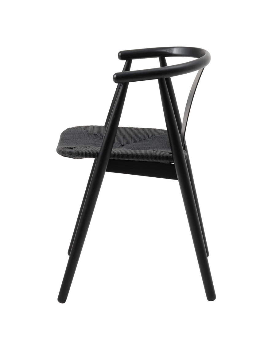 Scaun de dining cu brațe RELATE, cu cadru din stejar negruMobCenter