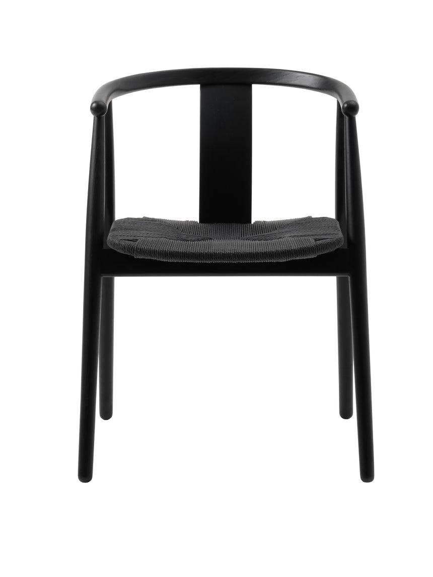 Scaun de dining cu brațe RELATE, cu cadru din stejar negruMobCenter