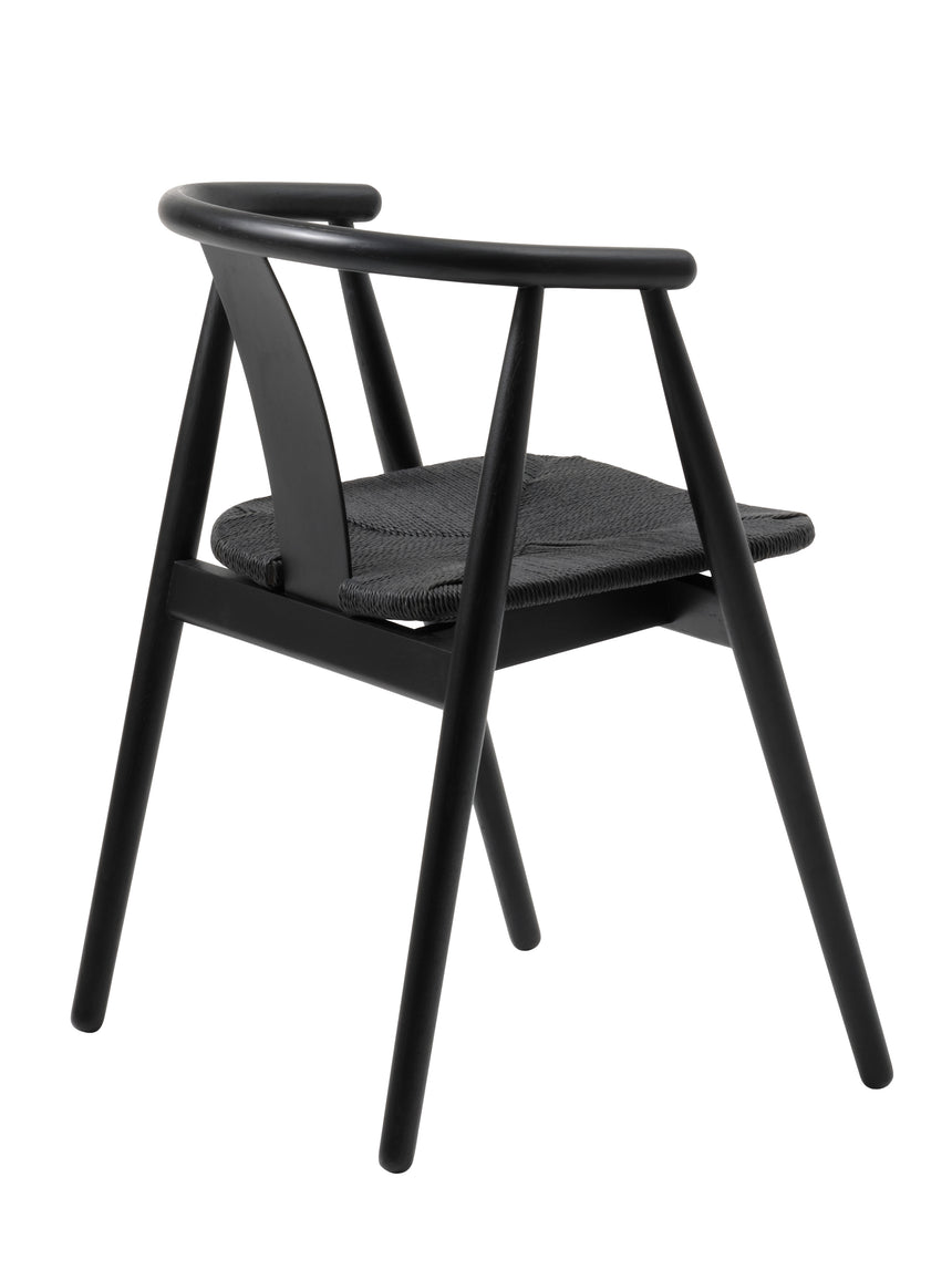 Scaun de dining cu brațe RELATE, cu cadru din stejar negruMobCenter