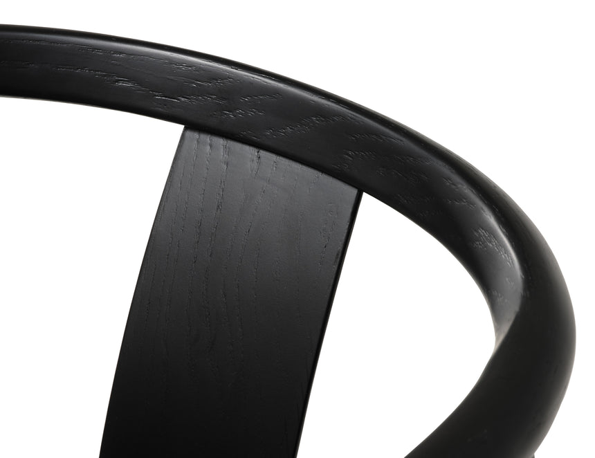 Scaun de dining cu brațe RELATE, cu cadru din stejar negruMobCenter