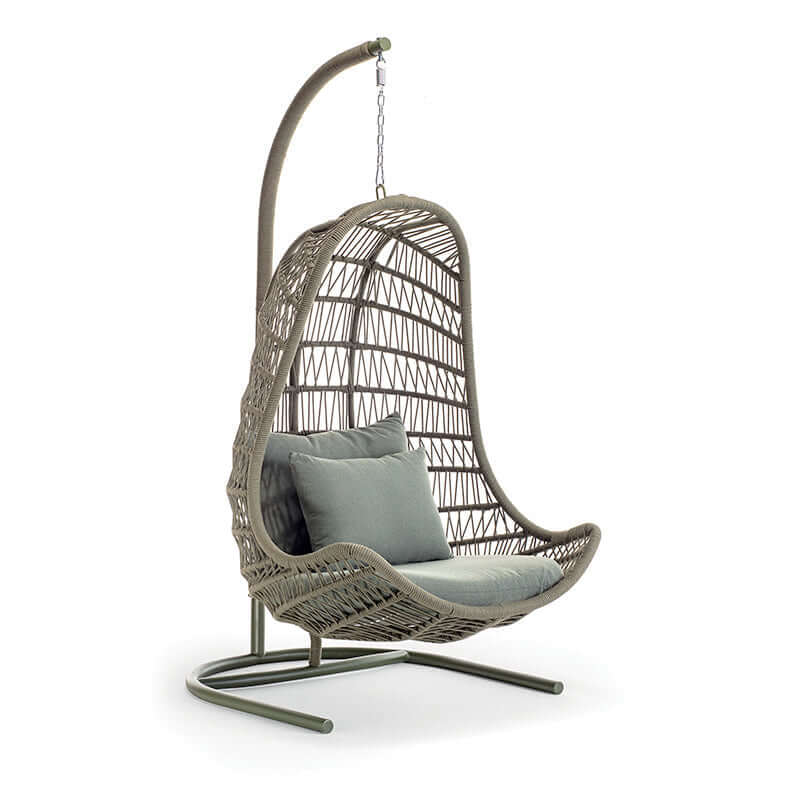 Scaun suspendat din aluminiu și frânghie – Leaf verde – GrattoniMobCenter