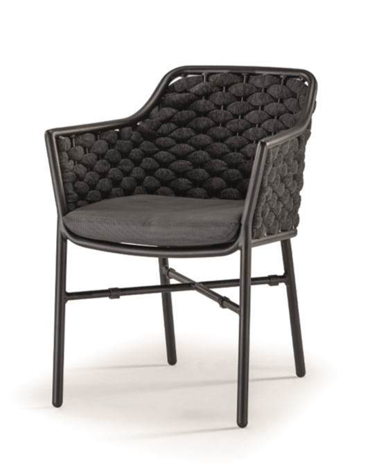 Scaun terasă exterior Panama negru/gri închis – GrattoniMobCenter