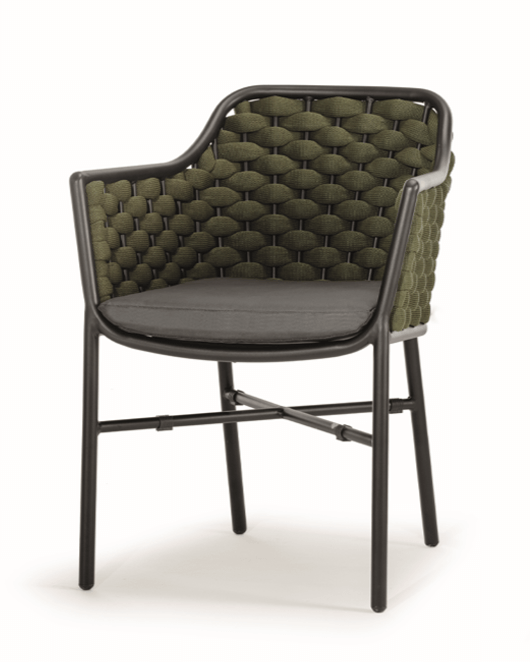 Scaun terasă exterior Panama negru/verde – GrattoniMobCenter