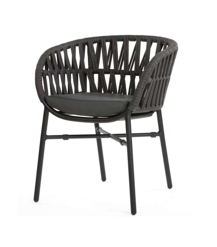 Scaun terasă exterior Tahiti negru/gri închis – GrattoniMobCenter