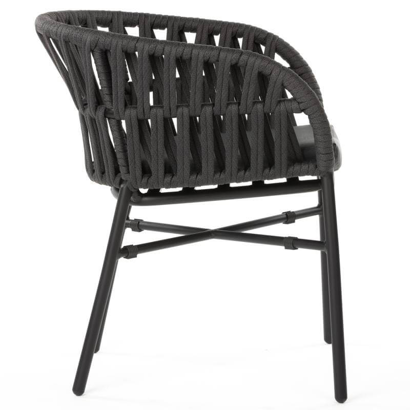 Scaun terasă exterior Tahiti negru/gri închis – GrattoniMobCenter