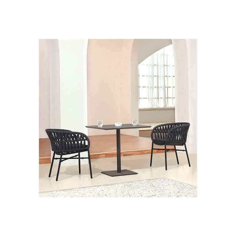 Scaun terasă exterior Tahiti negru/gri închis – GrattoniMobCenter