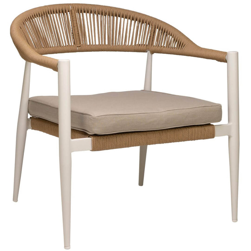 Set lounge de exterior Jonah pentru 4 persoane – alb și naturMobCenter