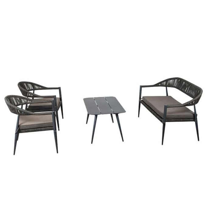 Set lounge de exterior Jonah pentru 4 persoane – antracitMobCenter