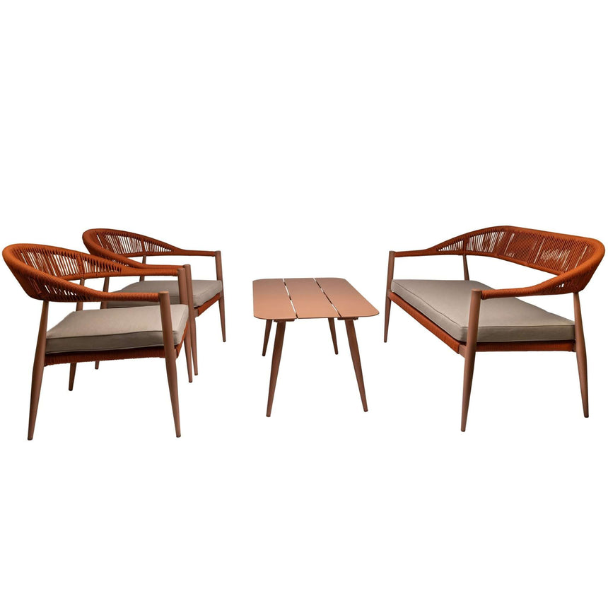 Set lounge de exterior Jonah pentru 4 persoane – portocaliuMobCenter