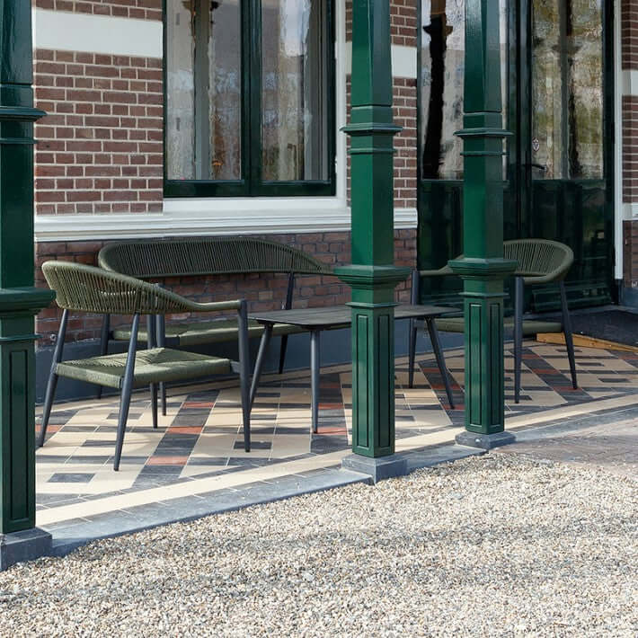 Set lounge de exterior Jonah pentru 4 persoane – verde măsliniuMobCenter