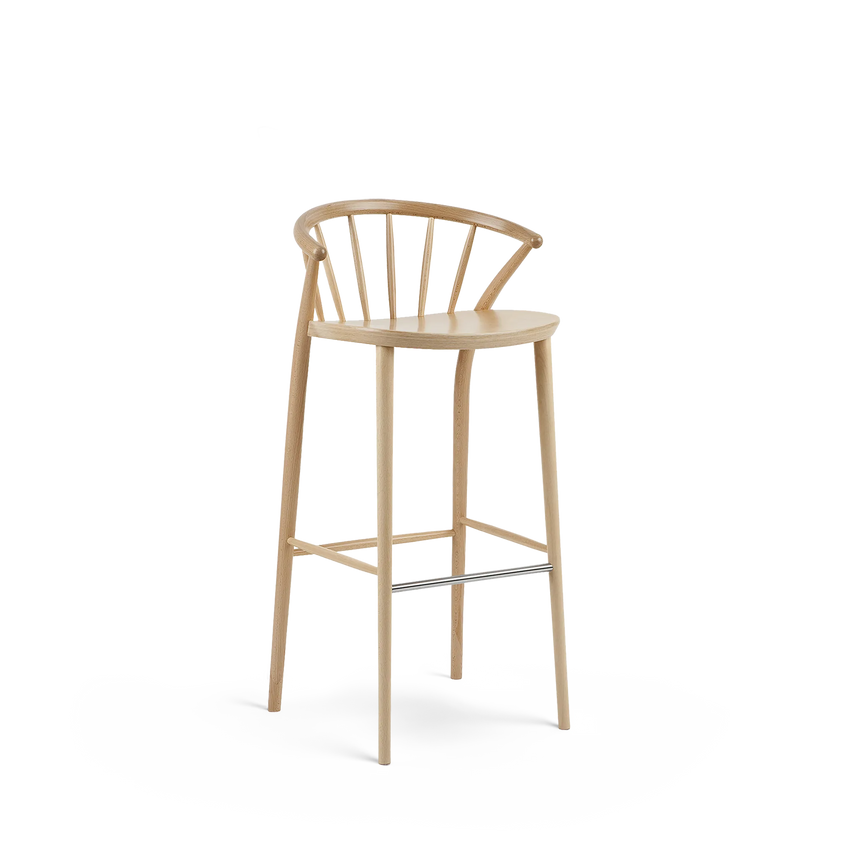 Scaun de bar Paged Sudoku H-9820 - spătar cu șipci, 78 cm