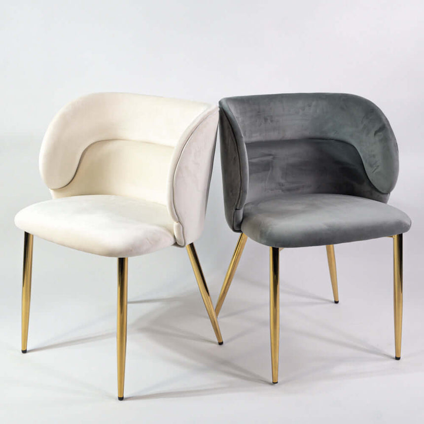 Violet scaun de dining întărit, culoarea cremMobCenter