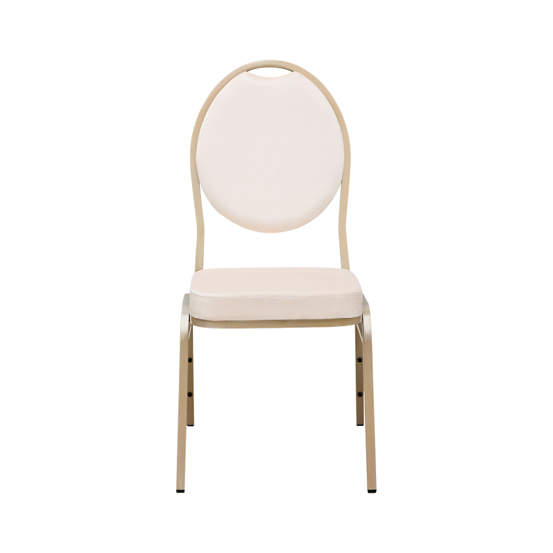 Scaun de banchet Herman Modern din catifea bej, vedere laterală