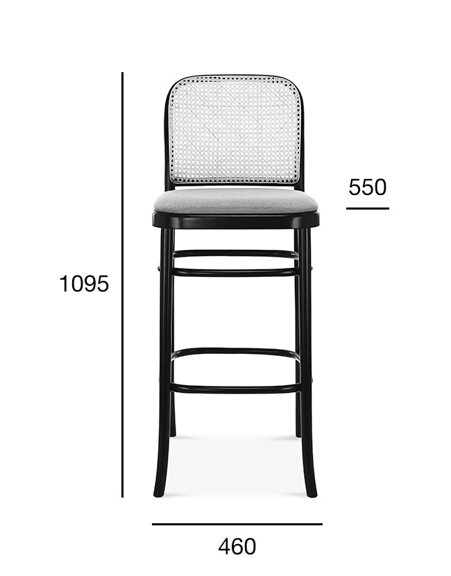 Scaun de bar Fameg 811 – împletitură vieneză, șezut tapițat