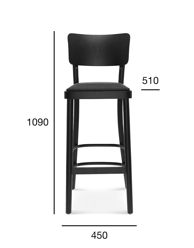 Scaun de bar Fameg Novo BST-9610 - spătar din lemn curbat
