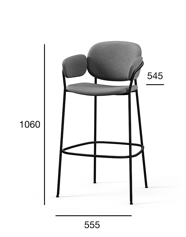 Scaun de bar Fameg Riso BSTM-2301 cu brațe, tapițat