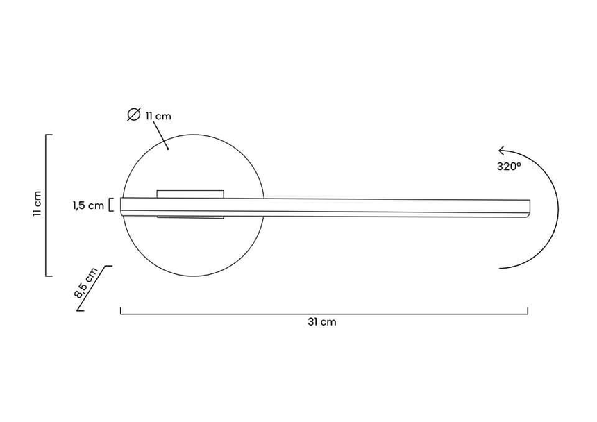 lampă de perete Horizon negruMobCenter