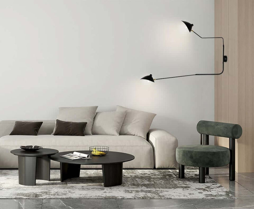 lampă de perete Raven 2 - aluminiu, oțel carbonMobCenter