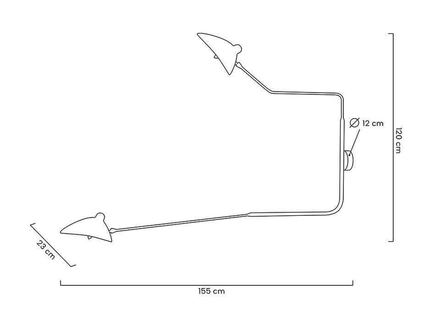 lampă de perete Raven 2 - aluminiu, oțel carbonMobCenter