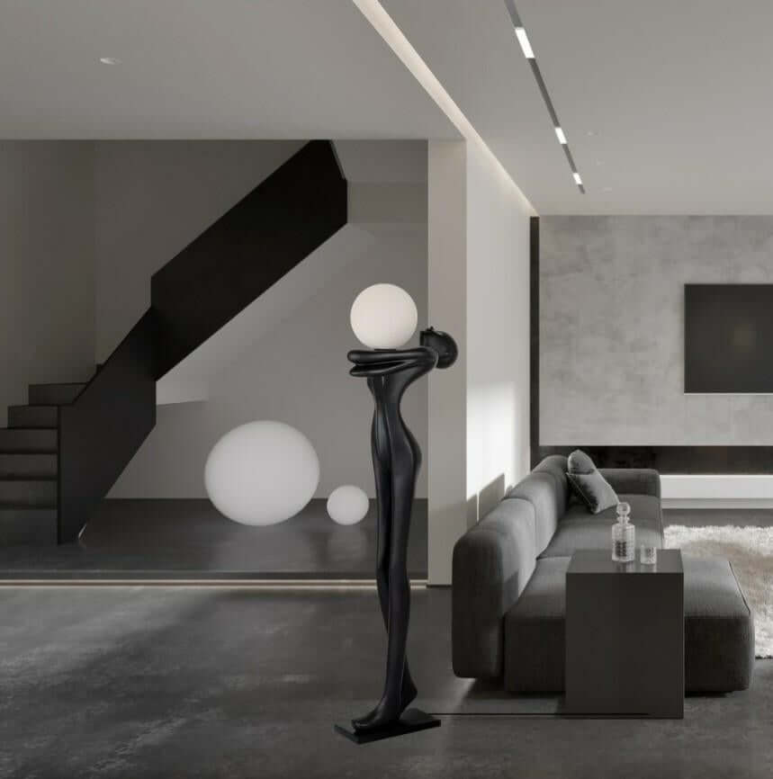 lampă de podea Human Moon - fibră de sticlă, sticlăMobCenter