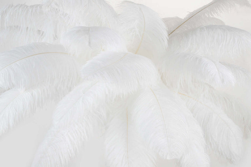 lampă de podea Tiffany 175 alamă albă/pene naturaleMobCenter