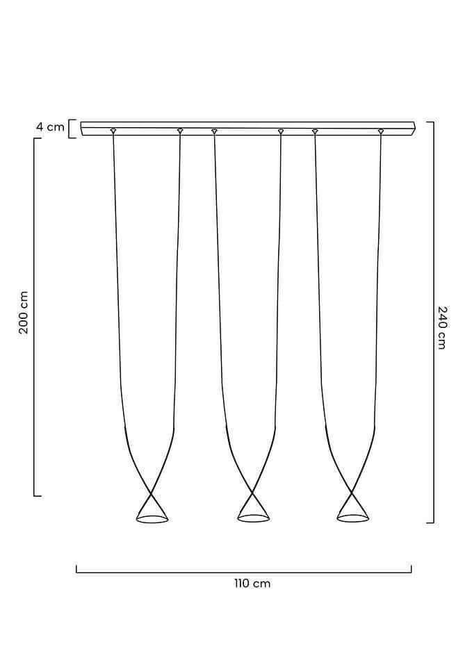 lampă suspendată Atlas 3 negruMobCenter