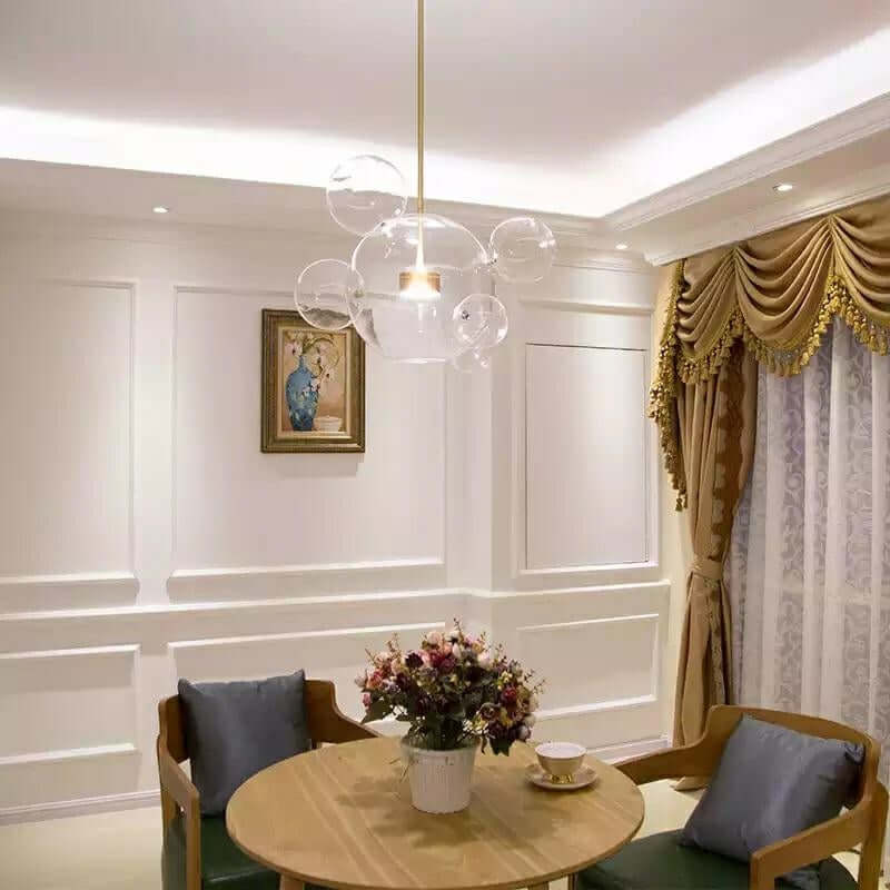 lampă suspendată Capri 6 gold - 60 Led, aluminiu, sticlăMobCenter