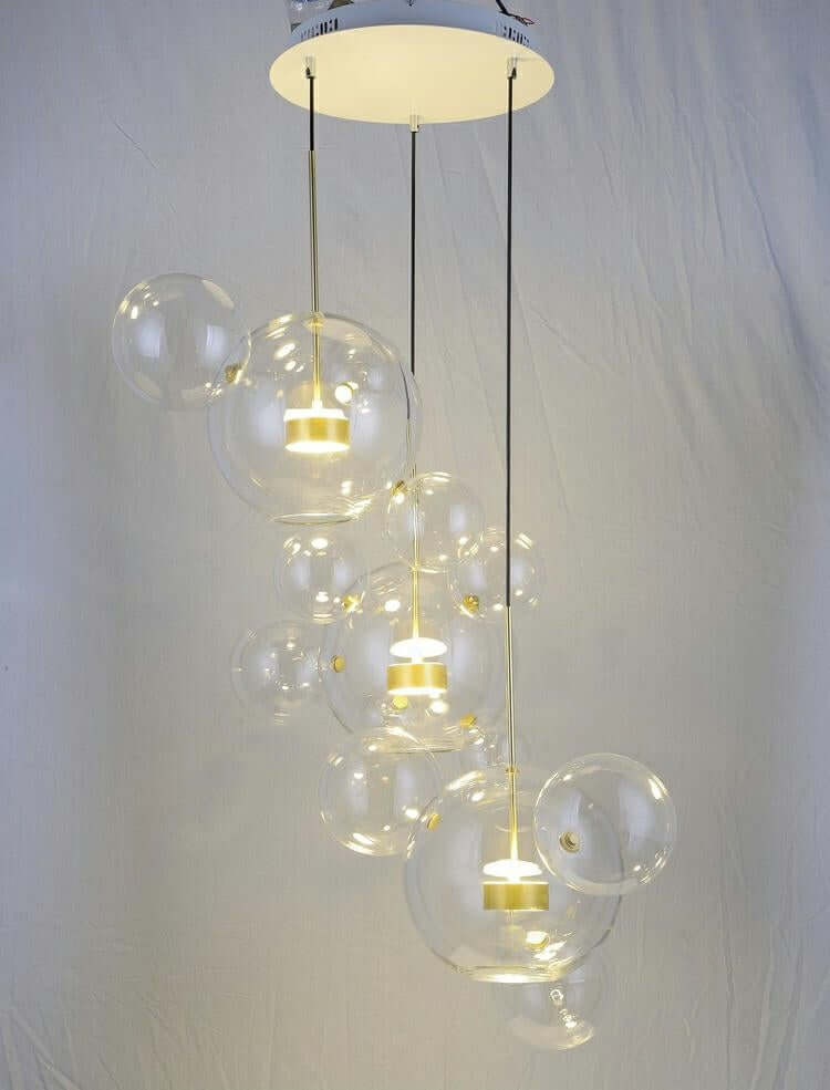 lampă suspendată Capri Disc 3 gold - 180 Led, aluminiu, sticlăMobCenter