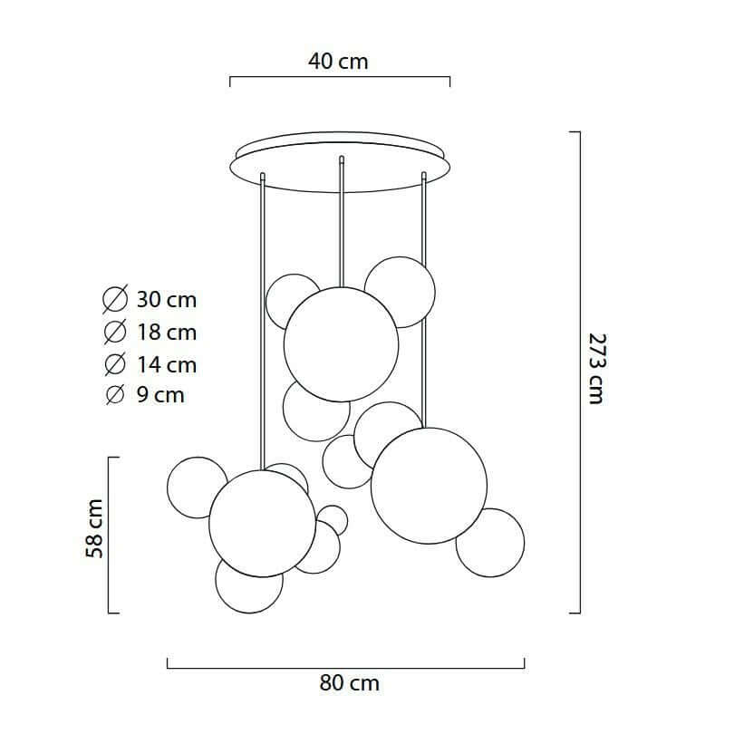 lampă suspendată Capri Disc 3 gold - 180 Led, aluminiu, sticlăMobCenter